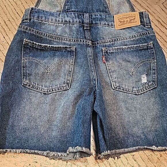 Levi's shorttall girls denim short overalls size 7 - Picture 6 of 9